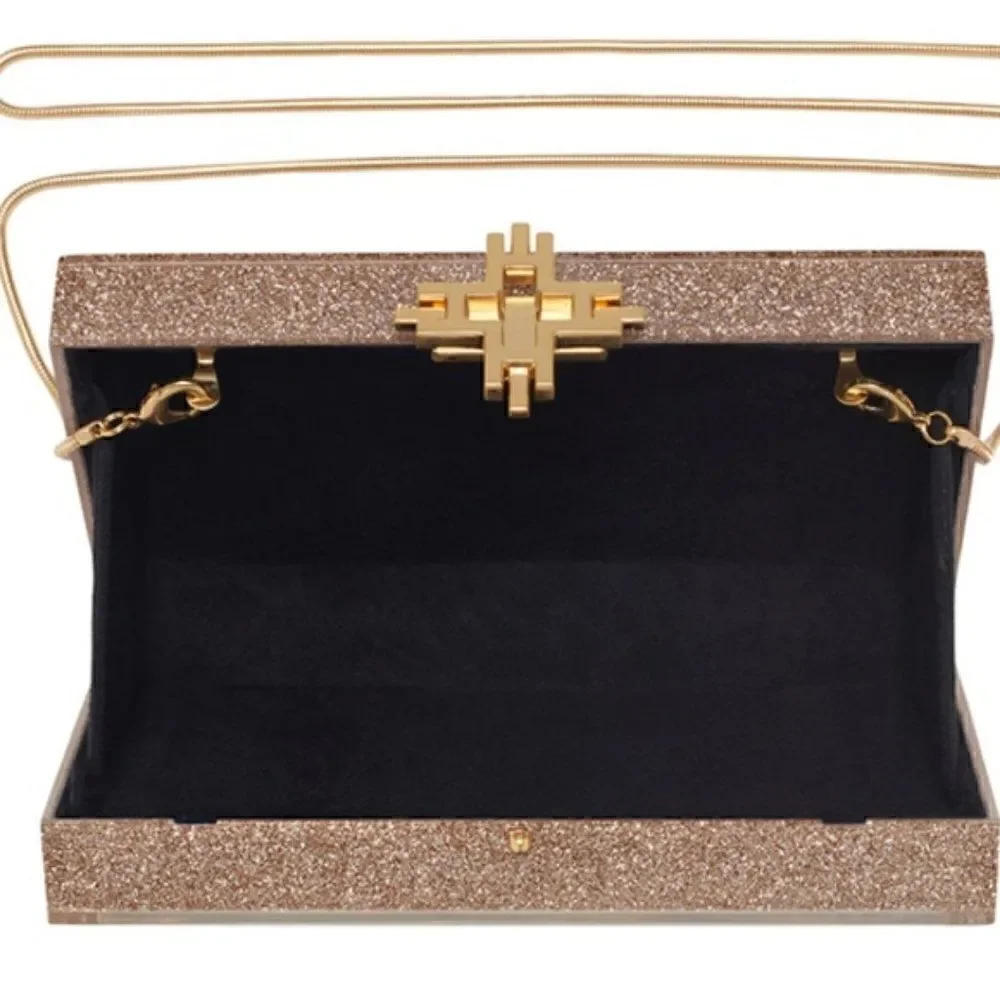 India Hicks Glitter Box Clutch - New